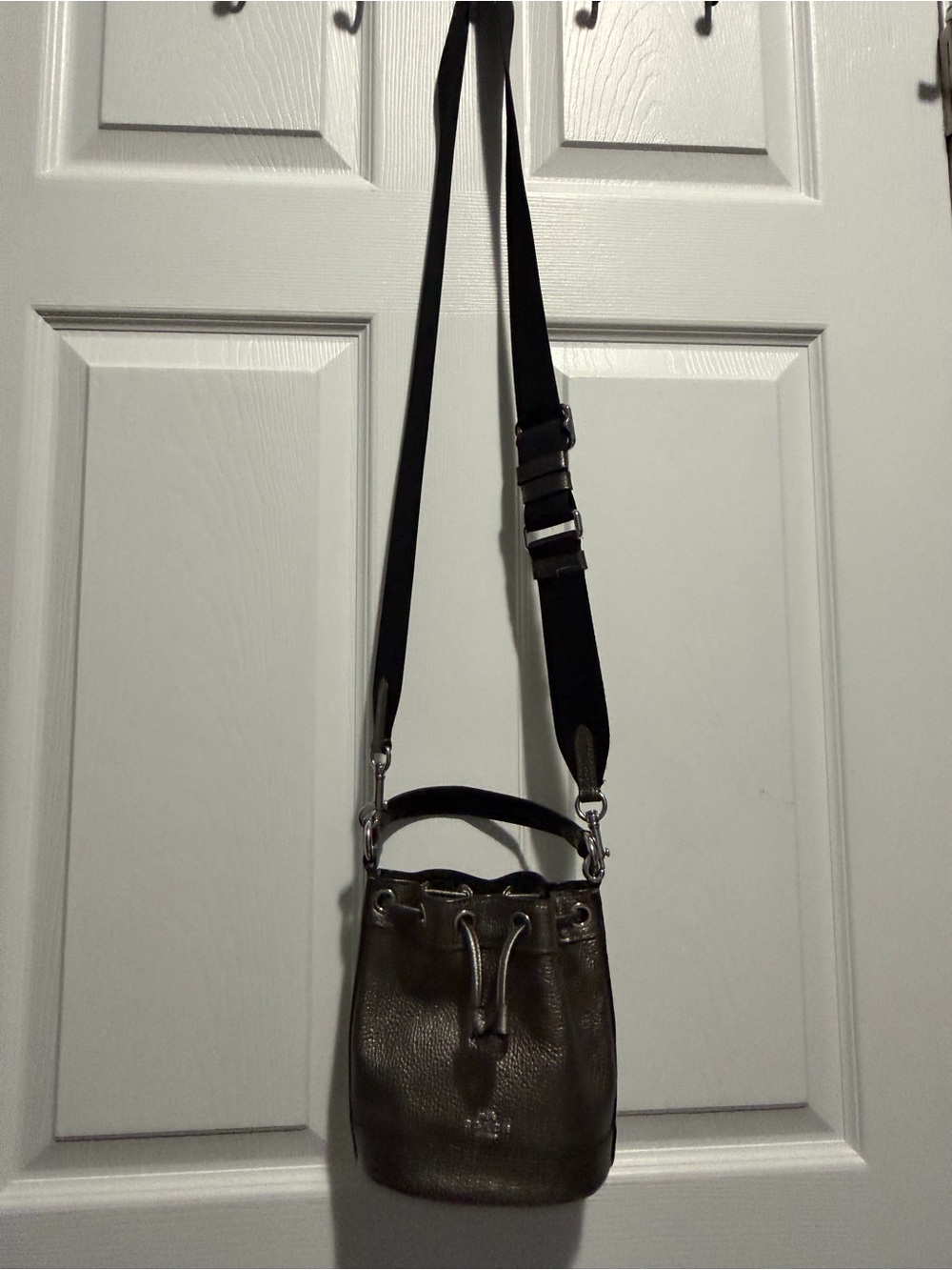 Coach Leather Drawstring Crossbody